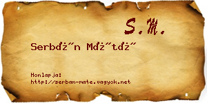 Serbán Máté névjegykártya