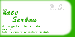mate serban business card